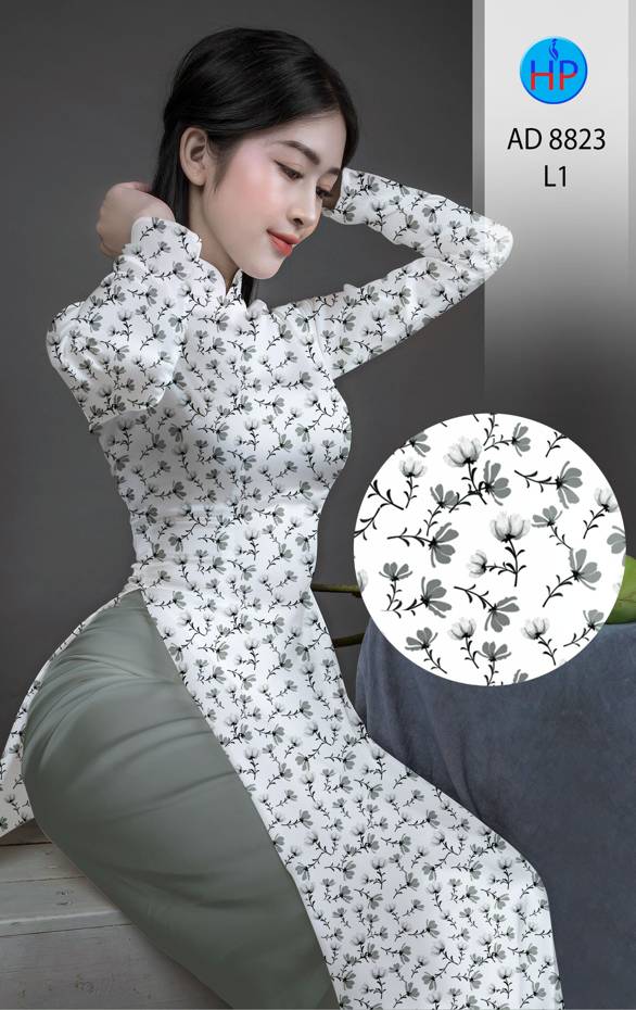 Vải Áo Dài Hoa Nhí Mới Ra AD 8823 52 Vải Áo Dài Hoa Nhí Mới Ra AD 8823