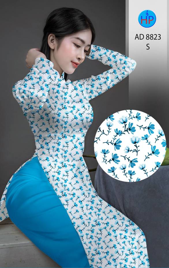 Vải Áo Dài Hoa Nhí Mới Ra AD 8823 50 Vải Áo Dài Hoa Nhí Mới Ra AD 8823