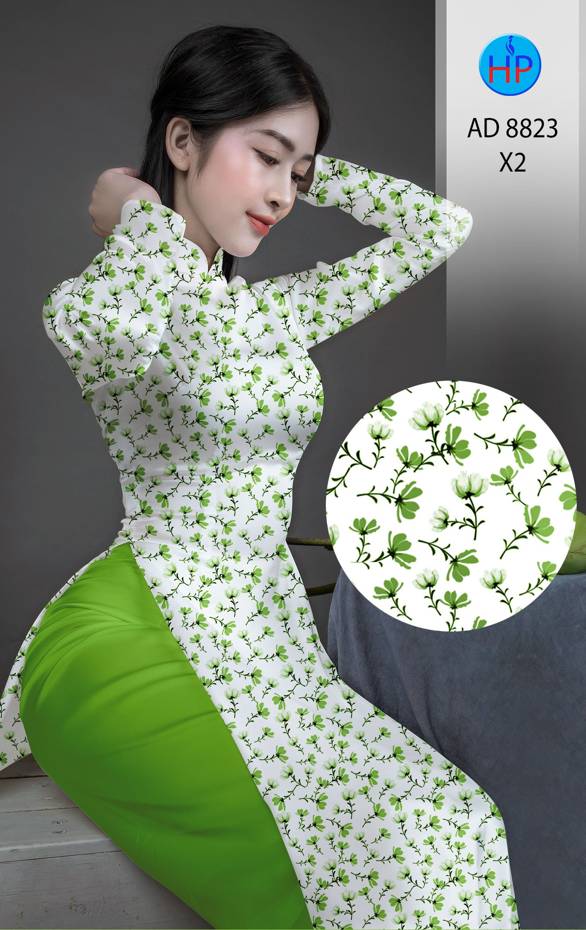 Vải Áo Dài Hoa Nhí Mới Ra AD 8823 55 Vải Áo Dài Hoa Nhí Mới Ra AD 8823