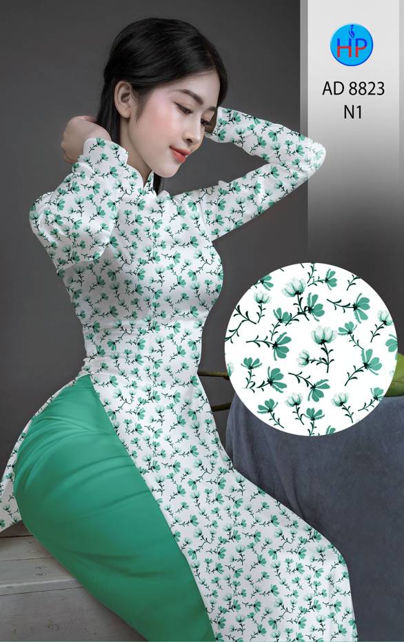 Vải Áo Dài Hoa Nhí Mới Ra AD 8823 54 Vải Áo Dài Hoa Nhí Mới Ra AD 8823