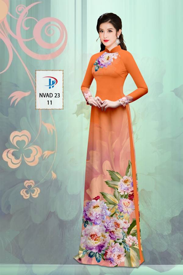 Vải Áo Dài Hoa In 3D Độc Đáo AD NVAD23
