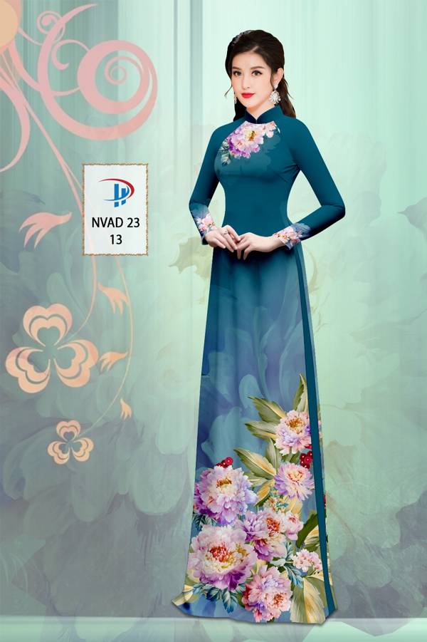 Vải Áo Dài Hoa In 3D Độc Đáo AD NVAD23