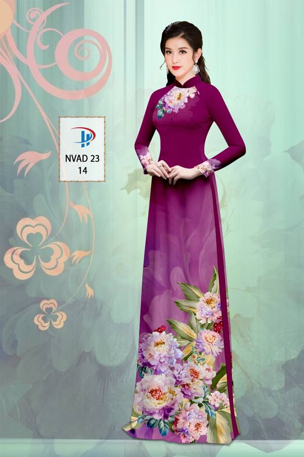 Vải Áo Dài Hoa In 3D Độc Đáo AD NVAD23