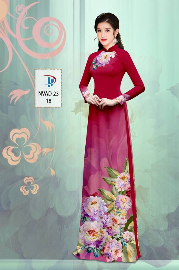 Vải Áo Dài Hoa In 3D Độc Đáo AD NVAD23