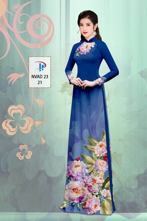 Vải Áo Dài Hoa In 3D Độc Đáo AD NVAD23