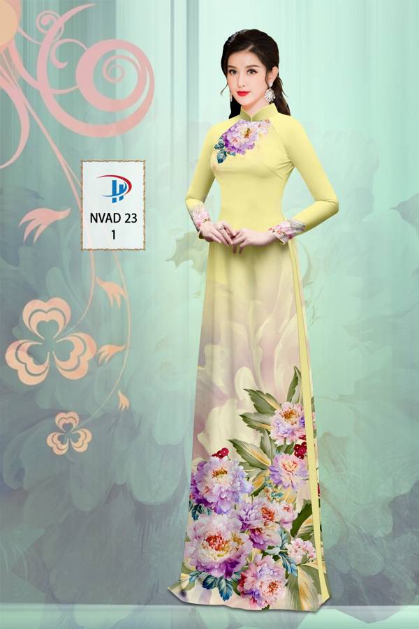 Vải Áo Dài Hoa In 3D Độc Đáo AD NVAD23
