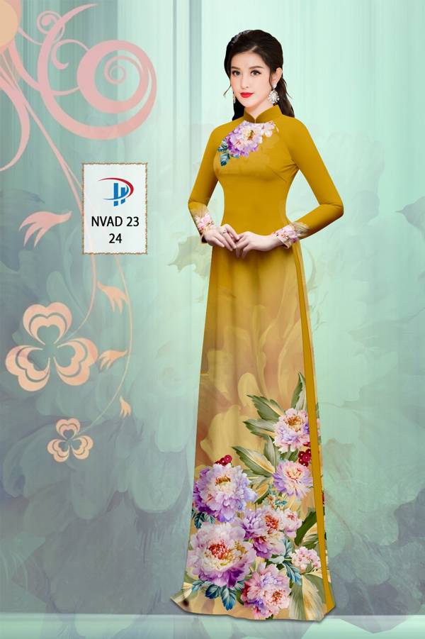 Vải Áo Dài Hoa In 3D Độc Đáo AD NVAD23