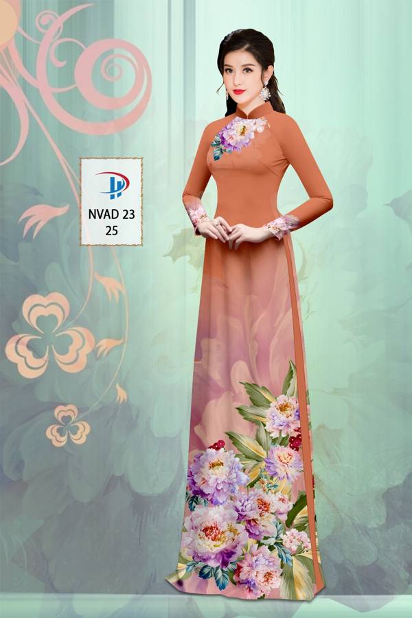 Vải Áo Dài Hoa In 3D Độc Đáo AD NVAD23