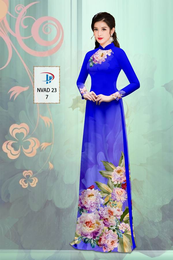 Vải Áo Dài Hoa In 3D Độc Đáo AD NVAD23