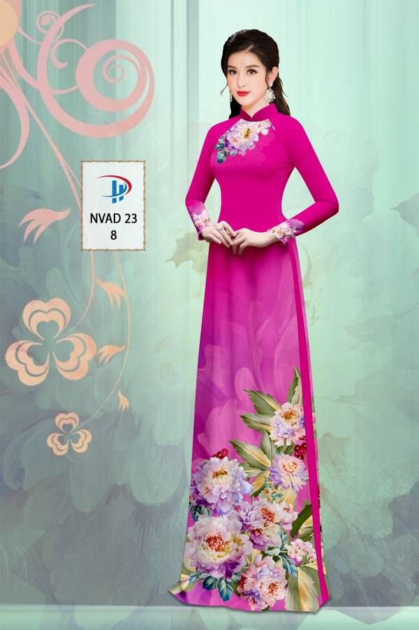 Vải Áo Dài Hoa In 3D Độc Đáo AD NVAD23