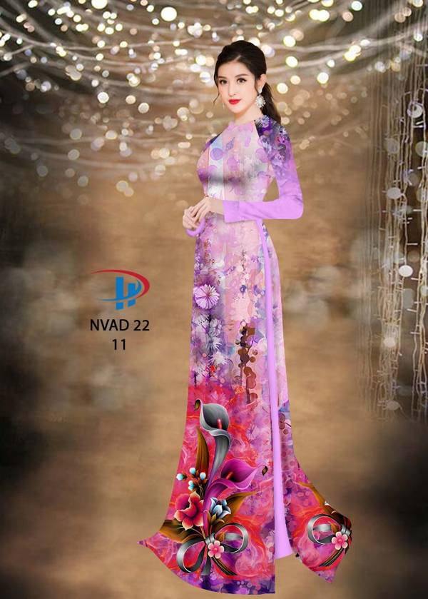 Vải Áo Dài Hoa Ly Kiểu Mới AD NVAD22 40 Vải Áo Dài Hoa Ly Kiểu Mới AD NVAD22