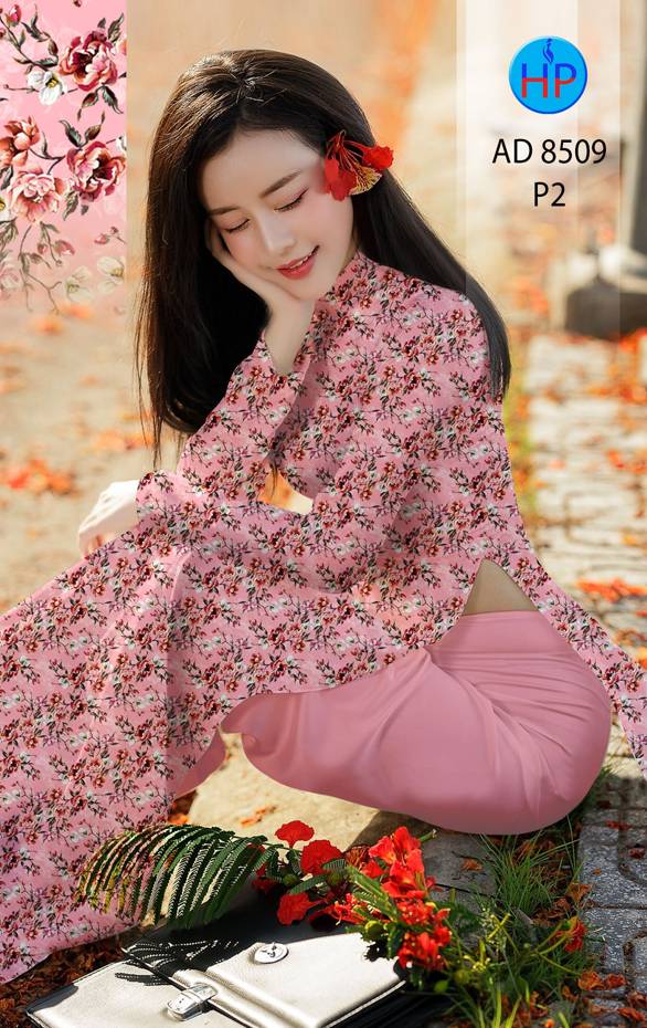 Vải Áo Dài Hoa Đều Vừa Ra  AD 8509