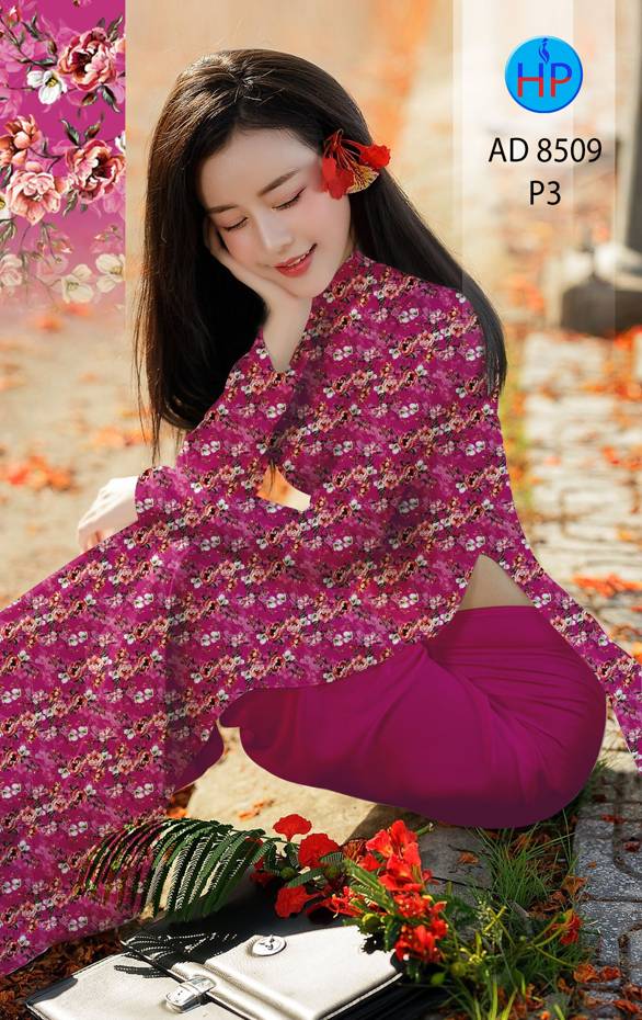 Vải Áo Dài Hoa Đều Vừa Ra  AD 8509