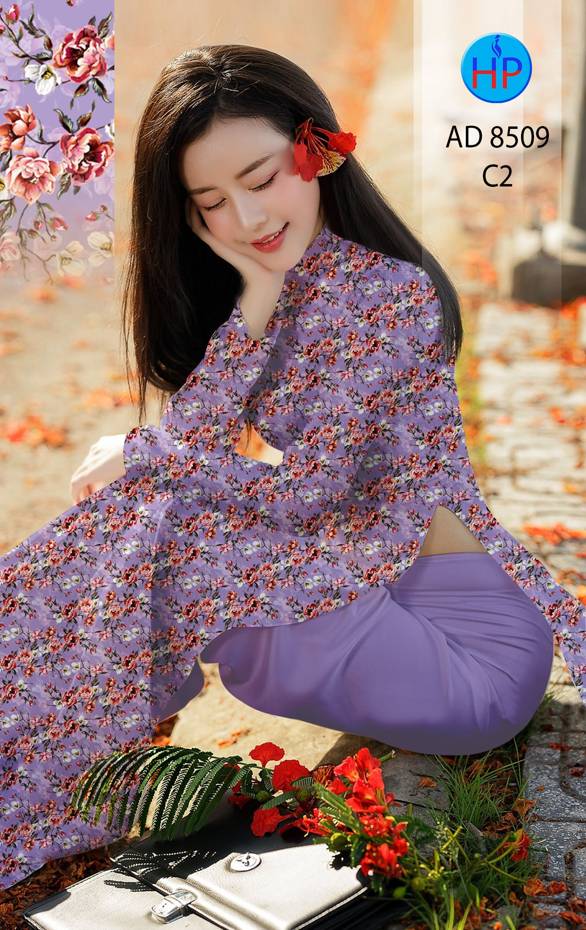Vải Áo Dài Hoa Đều Vừa Ra  AD 8509