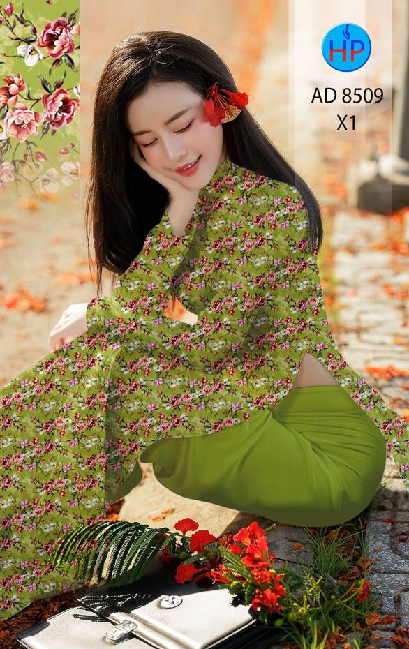 Vải Áo Dài Hoa Đều Vừa Ra  AD 8509