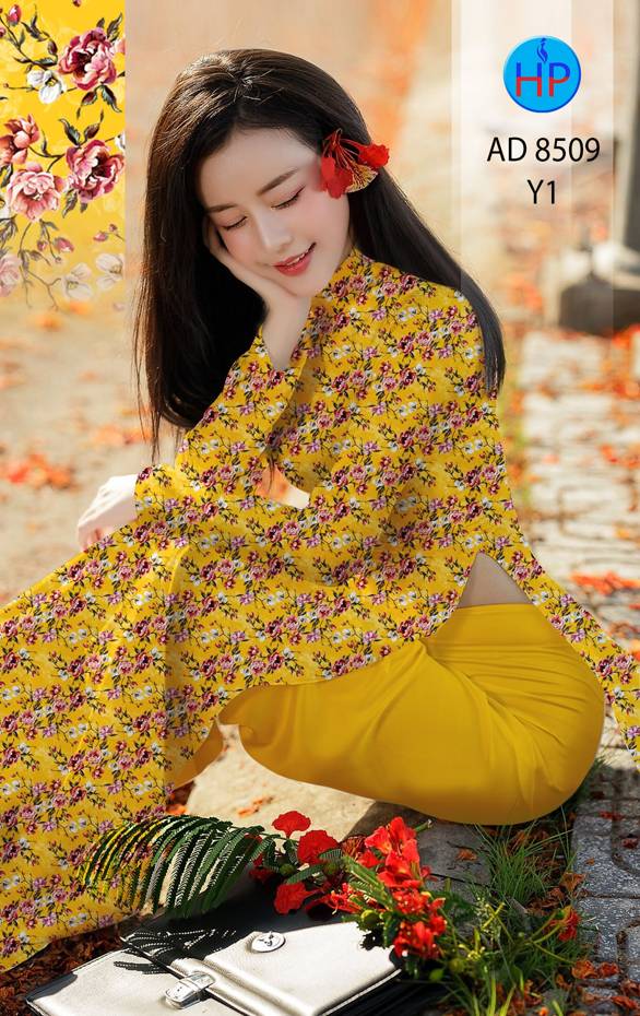 Vải Áo Dài Hoa Đều Vừa Ra  AD 8509
