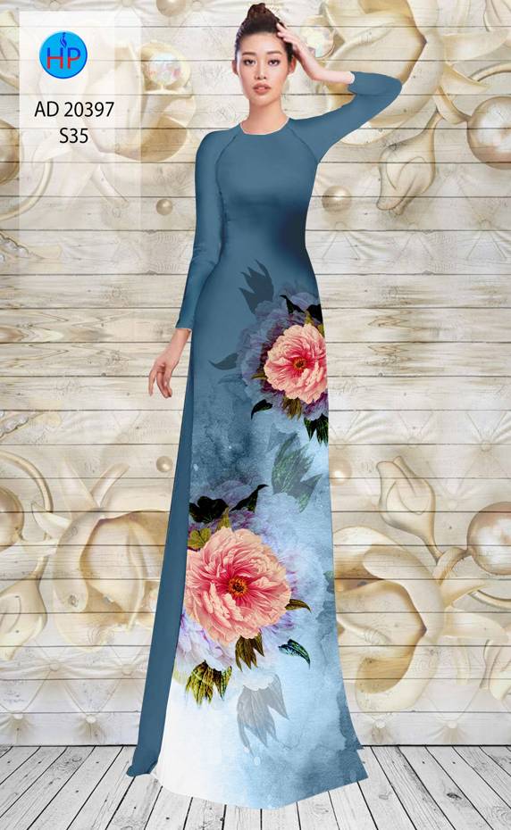 Vải Áo Dài Hoa Hồng Độc Đáo AD 20397