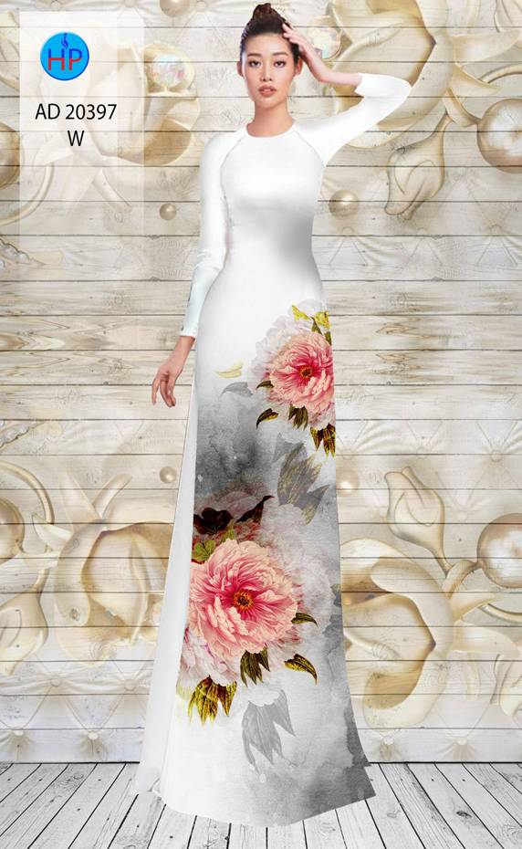 Vải Áo Dài Hoa Hồng Độc Đáo AD 20397