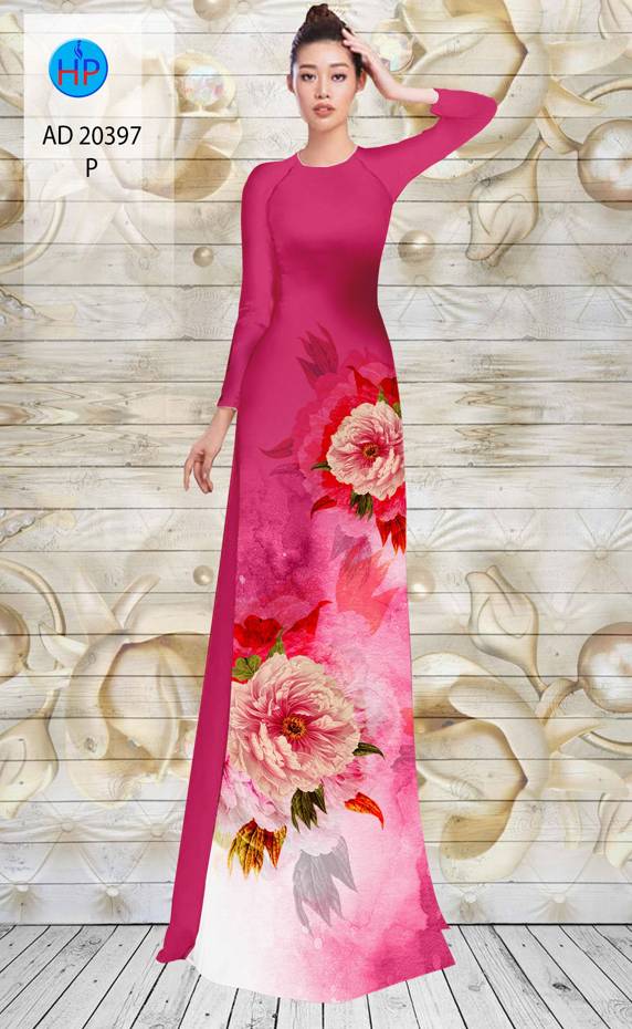Vải Áo Dài Hoa Hồng Độc Đáo AD 20397