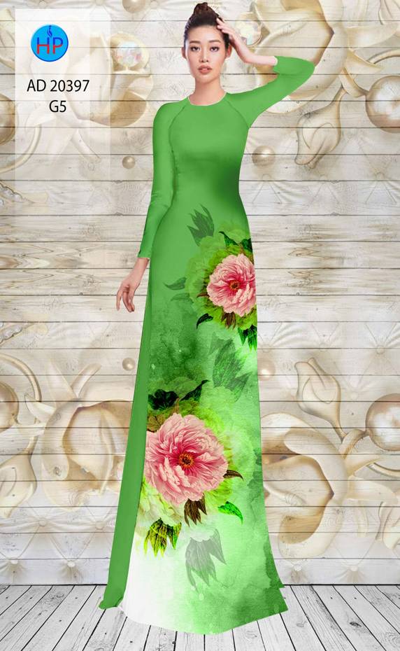 Vải Áo Dài Hoa Hồng Độc Đáo AD 20397