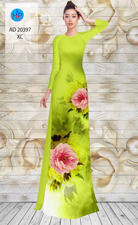 Vải Áo Dài Hoa Hồng Độc Đáo AD 20397