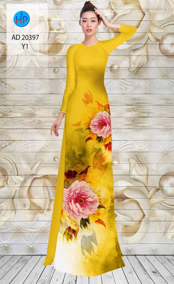 Vải Áo Dài Hoa Hồng Độc Đáo AD 20397