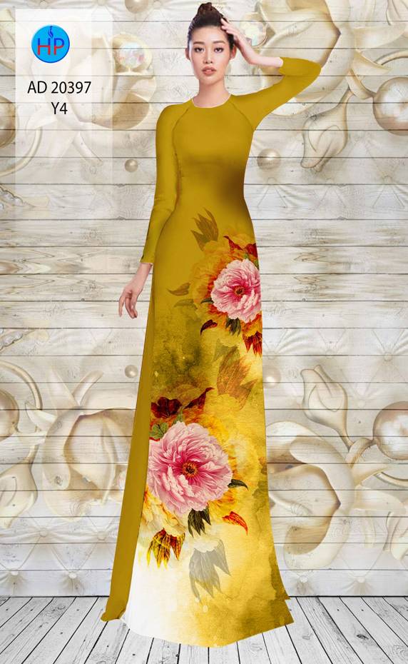 Vải Áo Dài Hoa Hồng Độc Đáo AD 20397