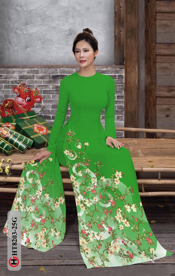 Vải Áo Dài Hoa In 3D Kiểu Mới AD HT8203 31 Vải Áo Dài Hoa In 3D Kiểu Mới AD HT8203
