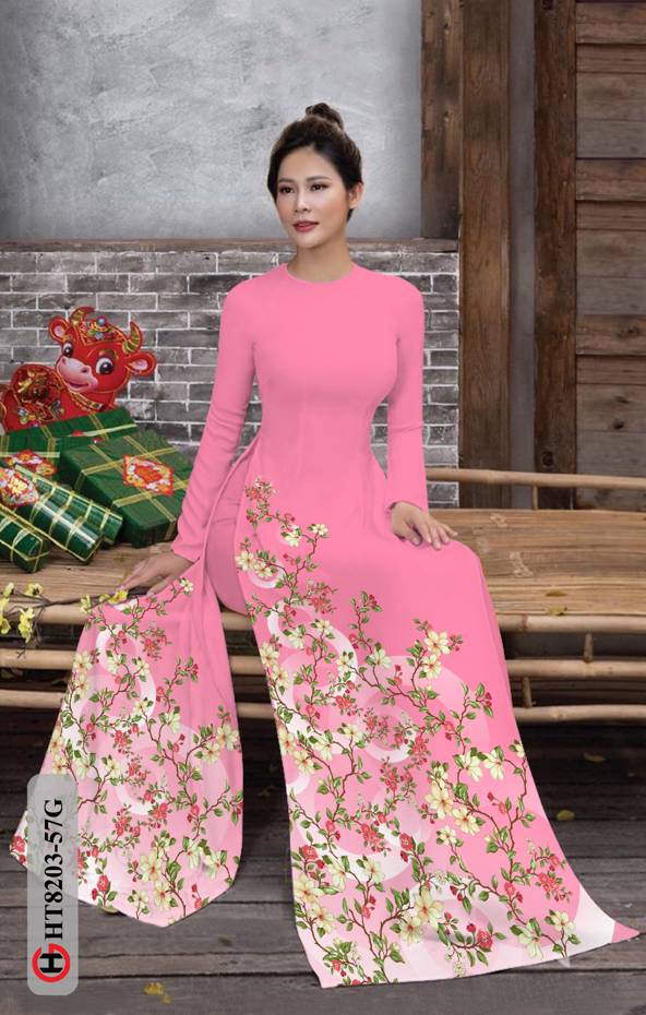 Vải Áo Dài Hoa In 3D Kiểu Mới AD HT8203 42 Vải Áo Dài Hoa In 3D Kiểu Mới AD HT8203