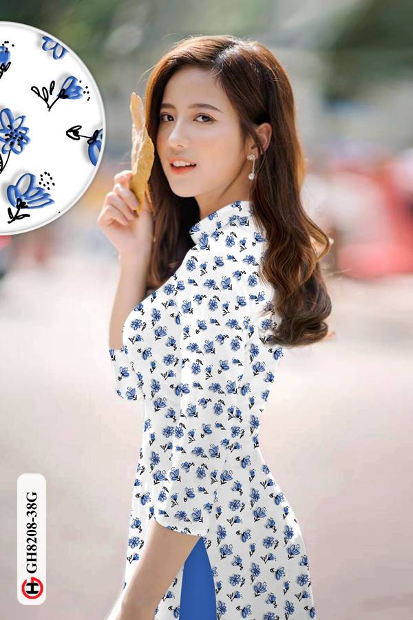 Vải Áo Dài Hoa Nhí Độc Đáo AD GH8208 32 Vải Áo Dài Hoa Nhí Độc Đáo AD GH8208