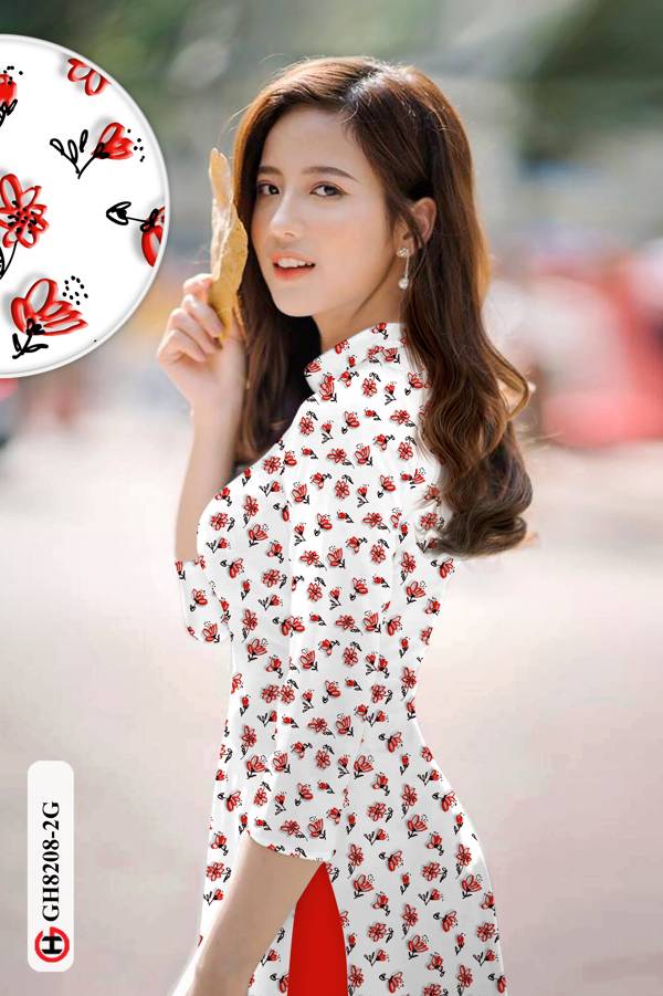 Vải Áo Dài Hoa Nhí Độc Đáo AD GH8208 35 Vải Áo Dài Hoa Nhí Độc Đáo AD GH8208