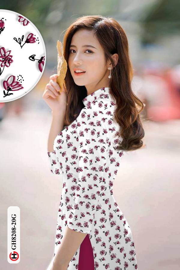 Vải Áo Dài Hoa Nhí Độc Đáo AD GH8208 42 Vải Áo Dài Hoa Nhí Độc Đáo AD GH8208