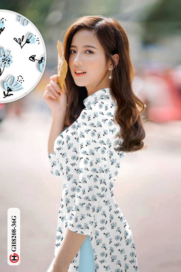 Vải Áo Dài Hoa Nhí Độc Đáo AD GH8208 41 Vải Áo Dài Hoa Nhí Độc Đáo AD GH8208
