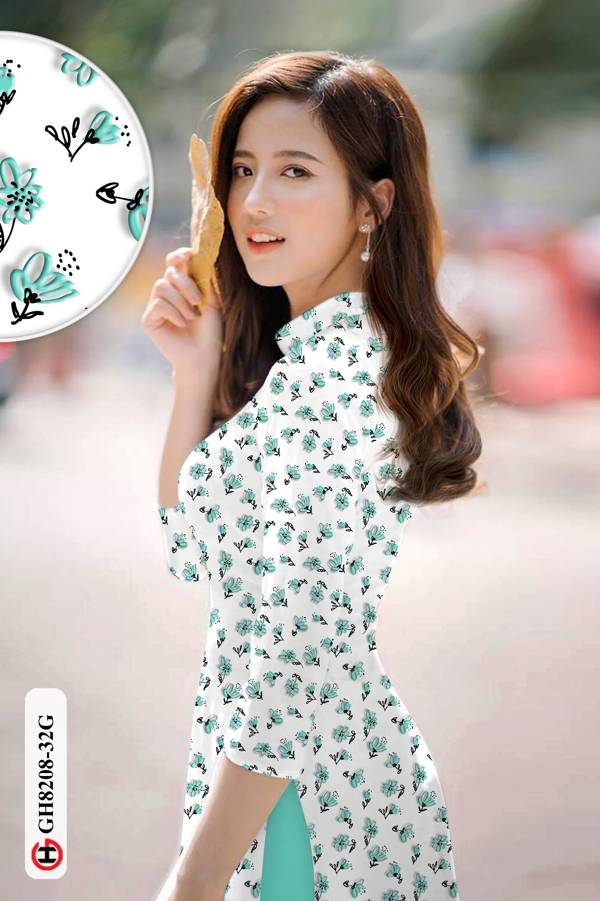 Vải Áo Dài Hoa Nhí Độc Đáo AD GH8208 40 Vải Áo Dài Hoa Nhí Độc Đáo AD GH8208