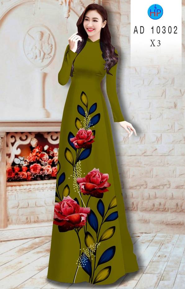 Vải Áo Dài Hoa Hồng Kiểu Mới AD 10302