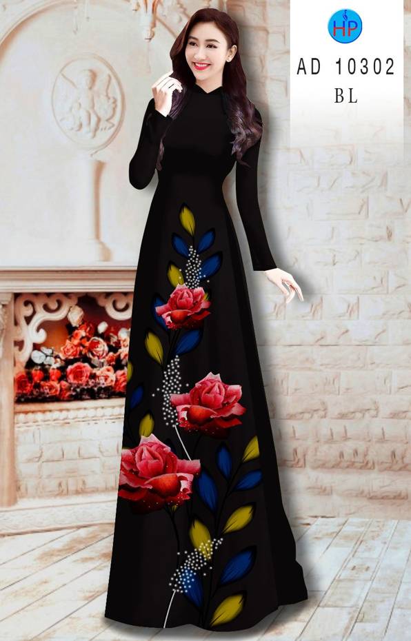 Vải Áo Dài Hoa Hồng Kiểu Mới AD 10302