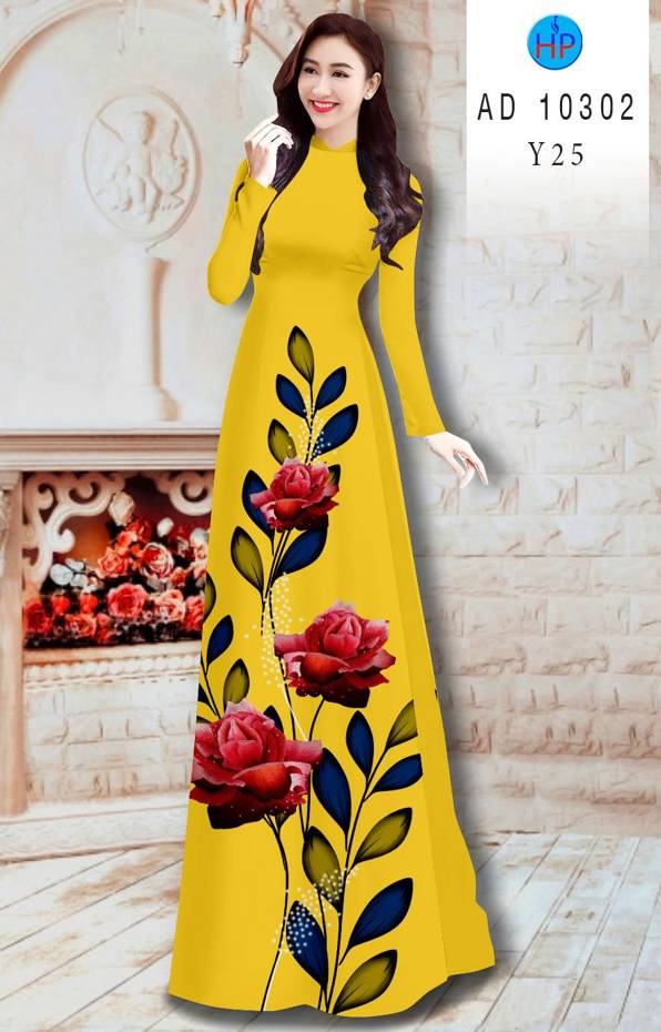 Vải Áo Dài Hoa Hồng Kiểu Mới AD 10302