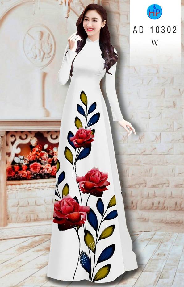 Vải Áo Dài Hoa Hồng Kiểu Mới AD 10302