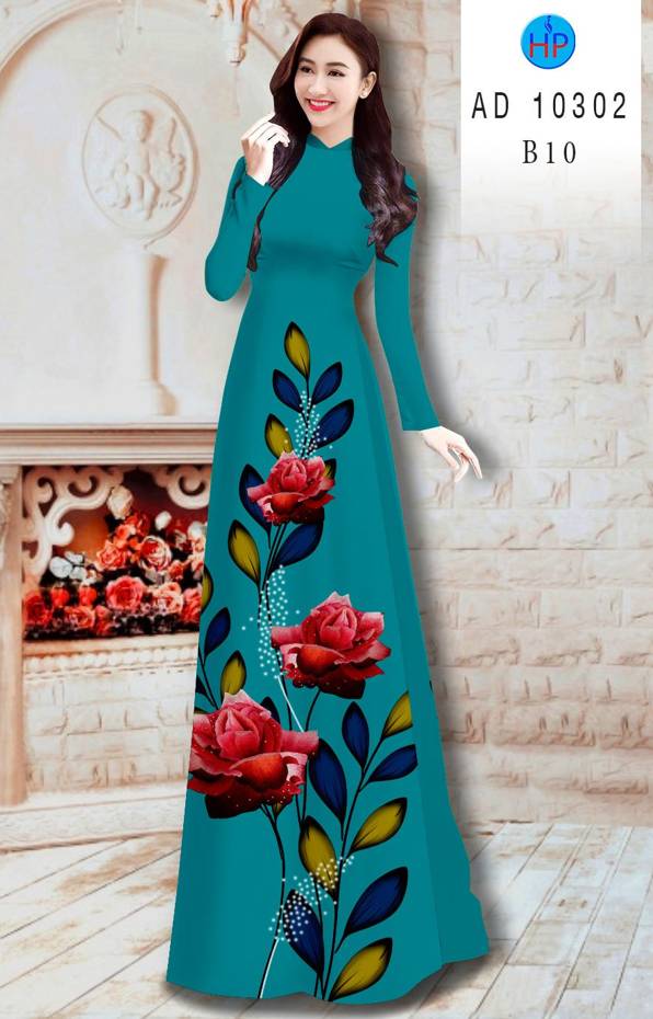 Vải Áo Dài Hoa Hồng Kiểu Mới AD 10302
