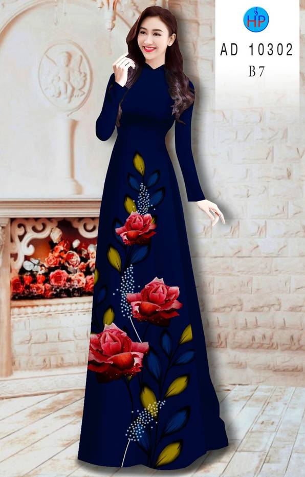 Vải Áo Dài Hoa Hồng Kiểu Mới AD 10302