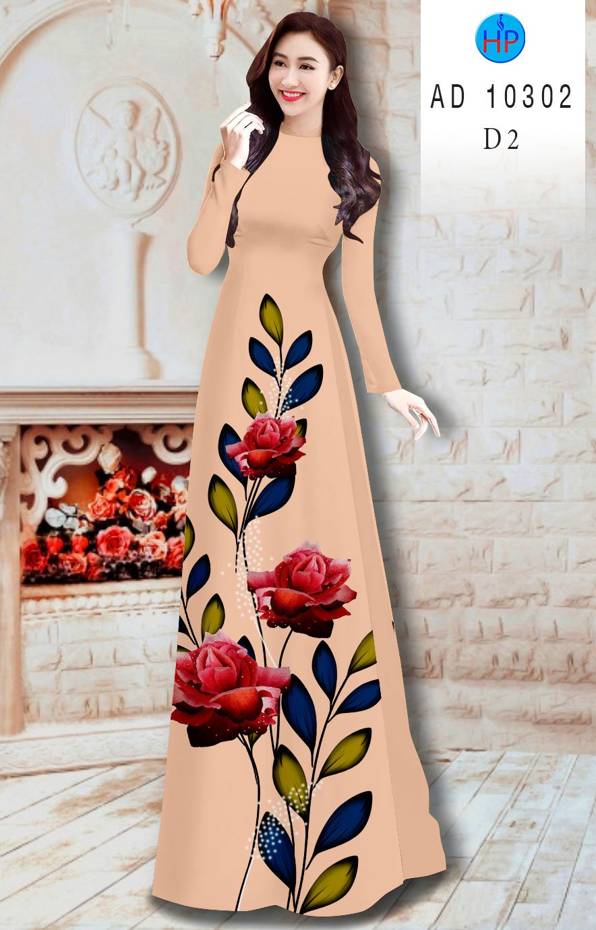 Vải Áo Dài Hoa Hồng Kiểu Mới AD 10302