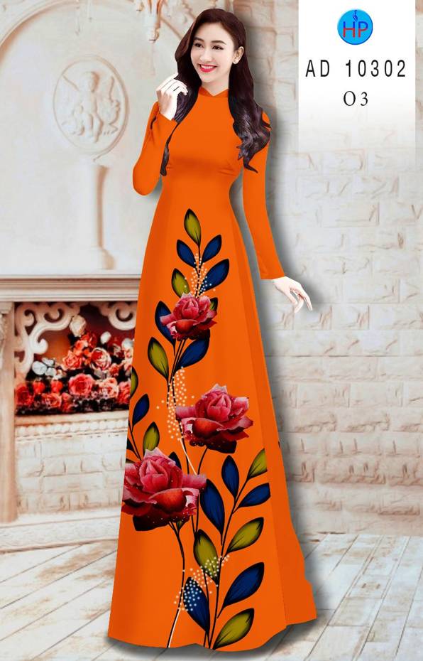 Vải Áo Dài Hoa Hồng Kiểu Mới AD 10302