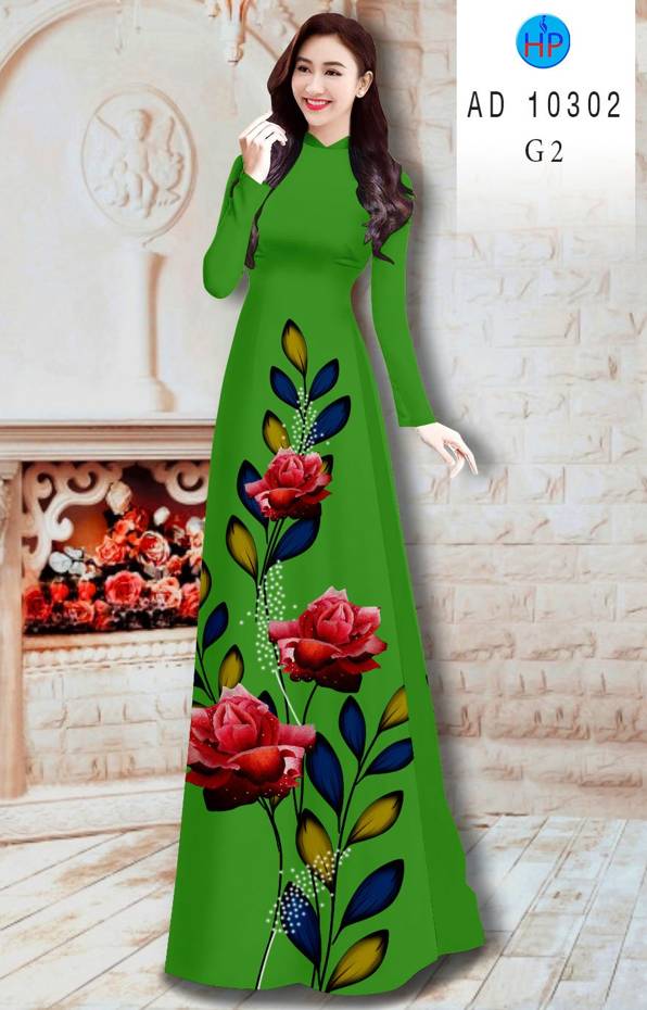 Vải Áo Dài Hoa Hồng Kiểu Mới AD 10302