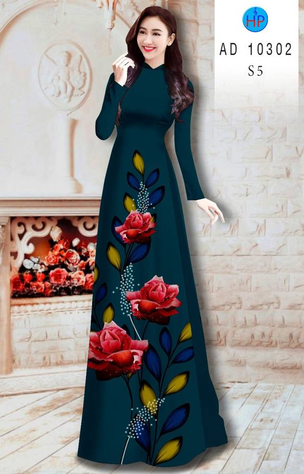 Vải Áo Dài Hoa Hồng Kiểu Mới AD 10302