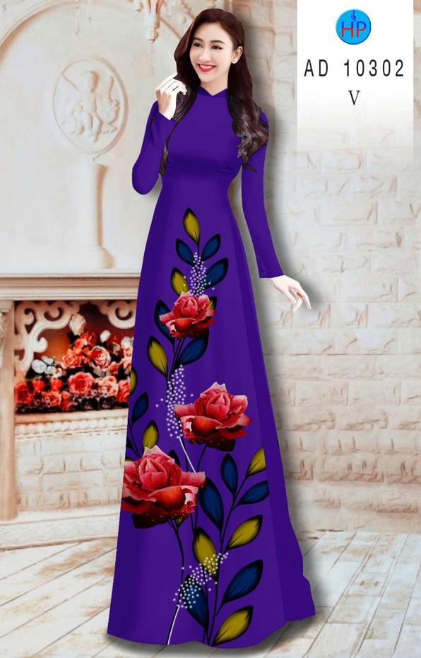 Vải Áo Dài Hoa Hồng Kiểu Mới AD 10302