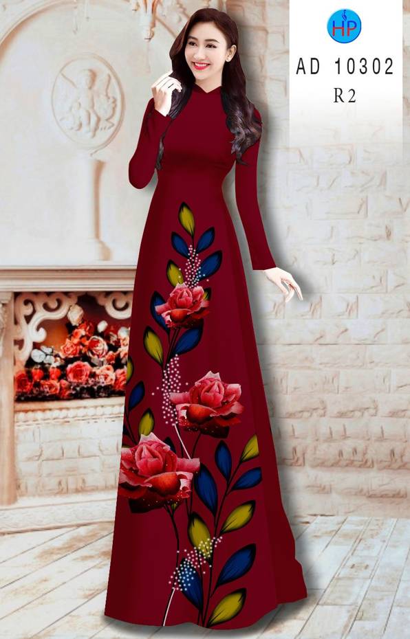 Vải Áo Dài Hoa Hồng Kiểu Mới AD 10302