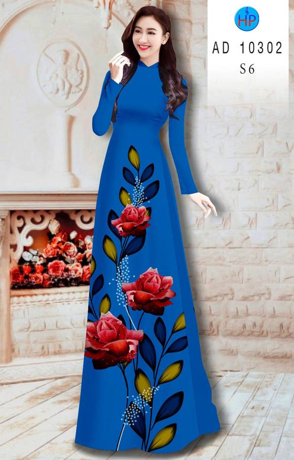 Vải Áo Dài Hoa Hồng Kiểu Mới AD 10302