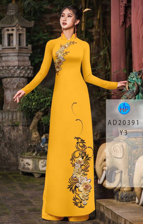 Vải Áo Dài Hoa In 3D Vừa Ra AD 20391 40 Vải Áo Dài Hoa In 3D Vừa Ra AD 20391