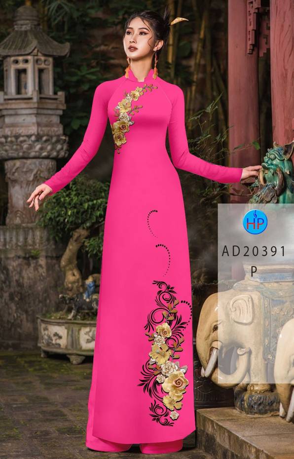Vải Áo Dài Hoa In 3D Vừa Ra AD 20391 42 Vải Áo Dài Hoa In 3D Vừa Ra AD 20391