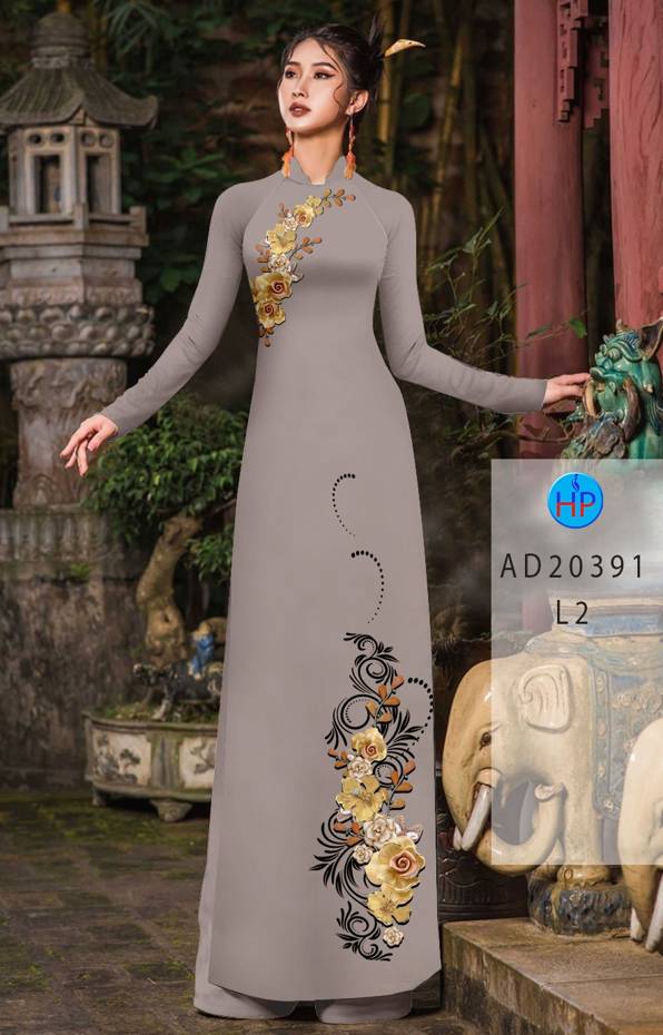 Vải Áo Dài Hoa In 3D Vừa Ra AD 20391 50 Vải Áo Dài Hoa In 3D Vừa Ra AD 20391